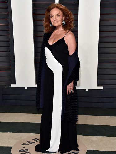 La diseñadora DVF en la fiesta Vanity Fair de los Oscar 2016