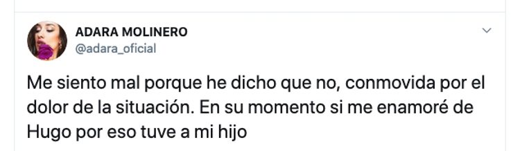 La rectificación de Adara / Twitter