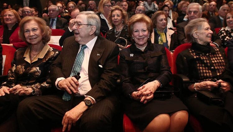 La Reina Sofía, el Rey Constantino, la Reina Ana María y la Princesa Irene en la presentación de las memorias de Federica de Grecia | Instagram