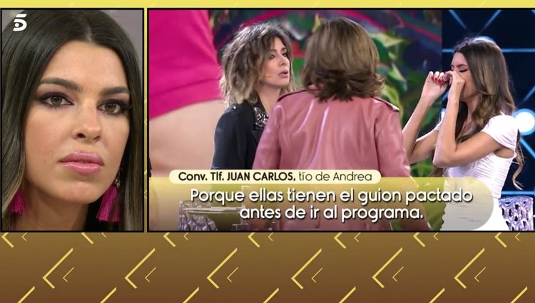 Andrea escuchando lo que dice su familia de ella|Foto: telecinco.es