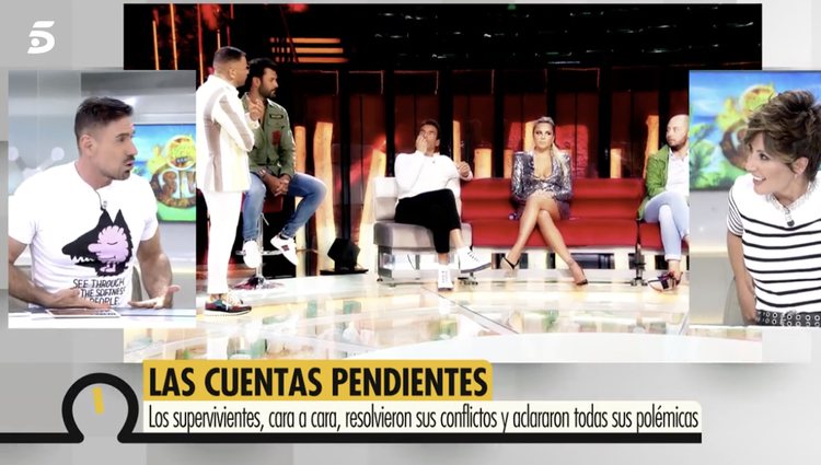 Los tres colaboradores estaban hablando sobre Hugo Sierra e Ivana | Foto: Telecinco.es