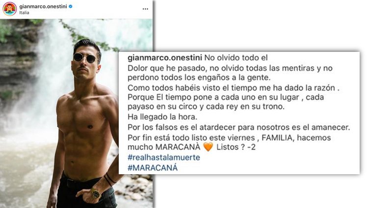 Gianmarco Onestini, muy crítico tras la confirmación de la relación entre Adara y Rodri Fuertes