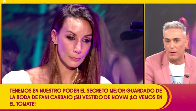 Fani muy disgustada por saber que 'Sálvame' tenía las fotos de su vestido / Telecinco.es