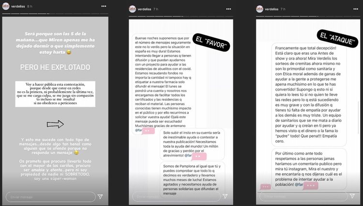 Verdeliss, atacada por un seguir al no leer un mensaje privado suyo | Fotos: Instagram