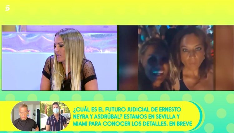 Marta López explicando su noche de fiesta en Marbella / Telecinco.es