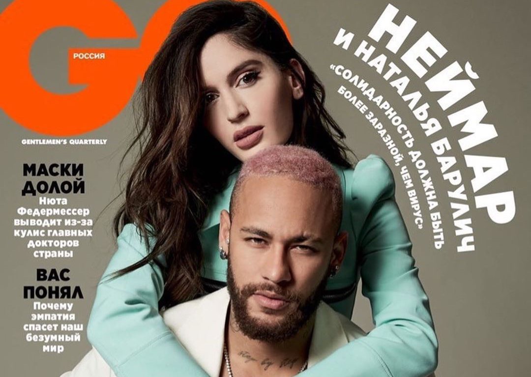 Neymar y Natalia Barulich, juntos en la portada de la revista GQ