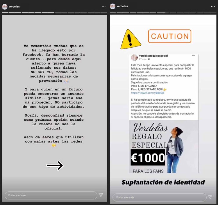 Verdeliss asegura que esta cuenta (ya eliminada) no es suya | Fotos: @verdeliss