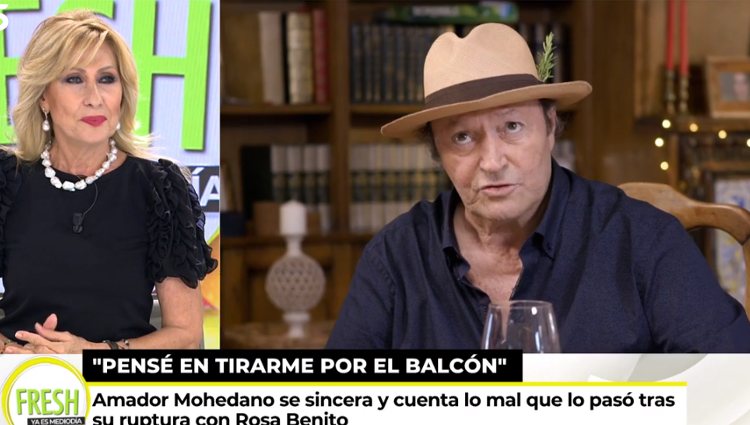 Rosa Benito ve las imágenes de Amador Mohedano | Foto: telecinco.es