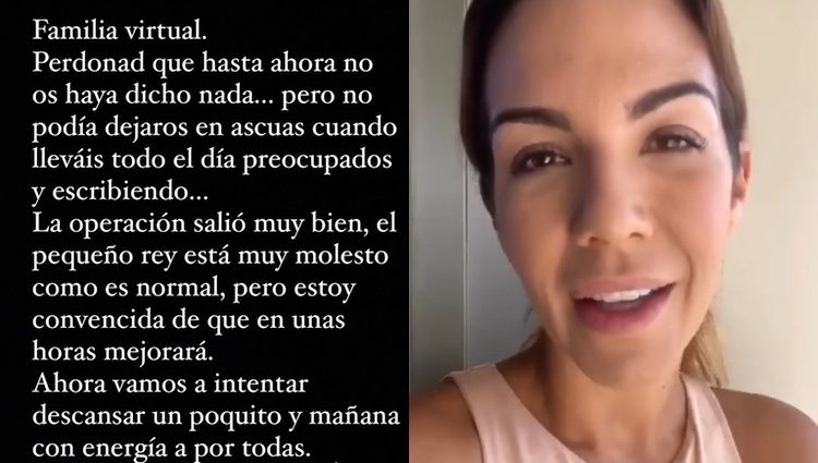 Tamara Gorro contando cómo ha salido la operación de Antonio / Instagram