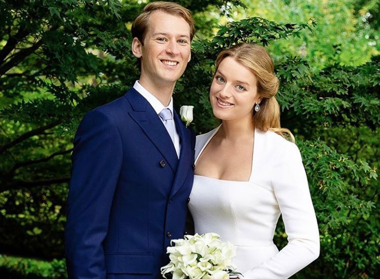 Flora Ogilvy y Timothy Vesterberg en su boda