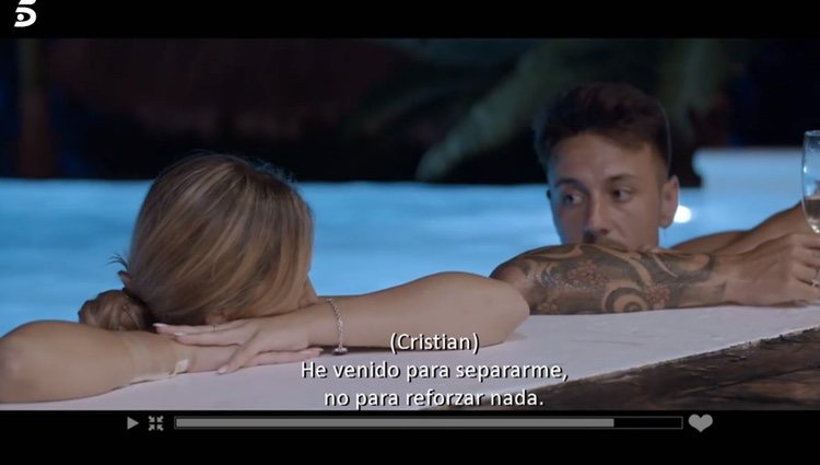 Cristian diciendo la desafortunada frase | Foto: telecinco.es