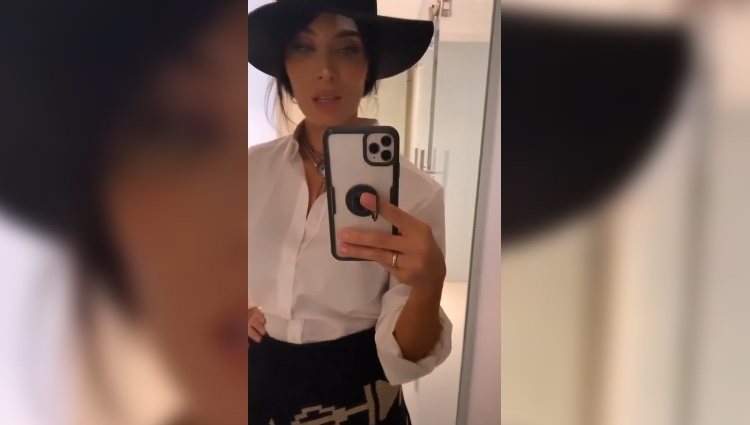 Pilar Rubio mostrando lo que le ha ocurrido mientras entrenaba / Instagram