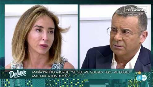 María Patiño hablando con Jorge Javier en 'Sábado deluxe'/ Foto: telecinco.es