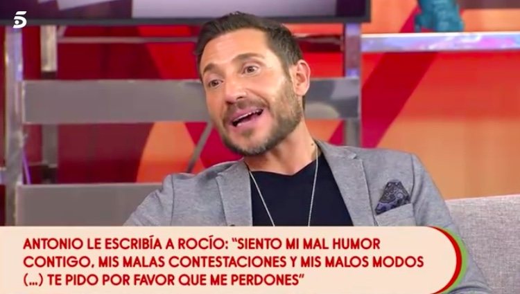 Antonio David negando ser el autor de la carta / Telecinco.es