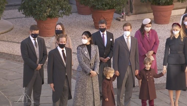 Los hermanos de la Princesa Charlene, Andrea Casiraghi y Tatiana Santo Domingo, Pierre Casiraghi y Beatrice Borromeo con sus hijos