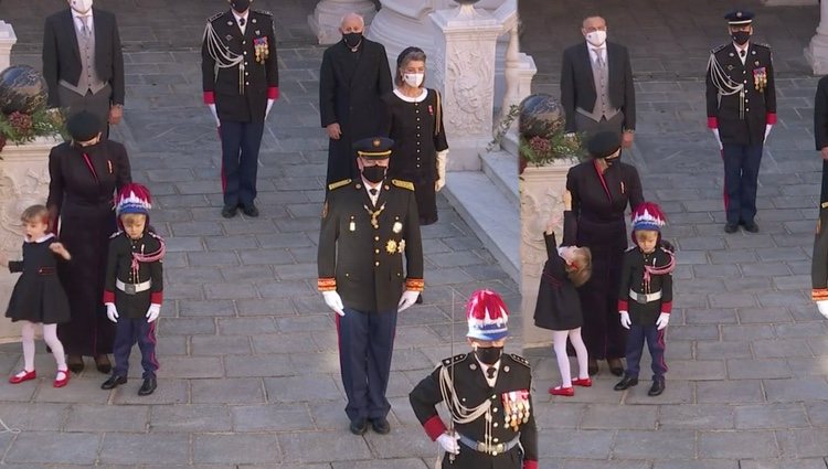 Alberto, Charlene, Jacques, Gabriella y Carolina de Mónaco en el Día Nacional de Mónaco 2020