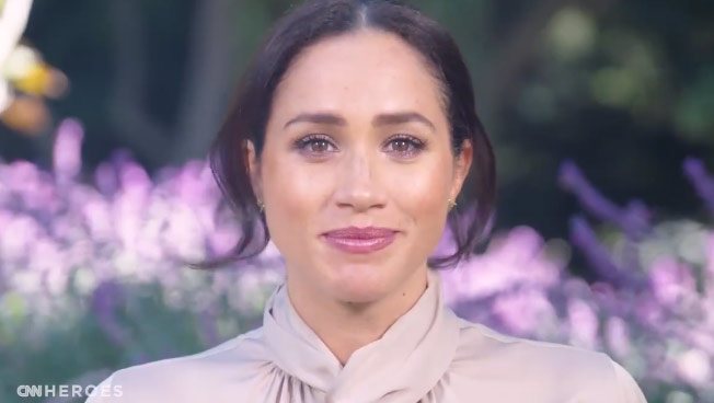 Meghan Markle en su jardín para CNN