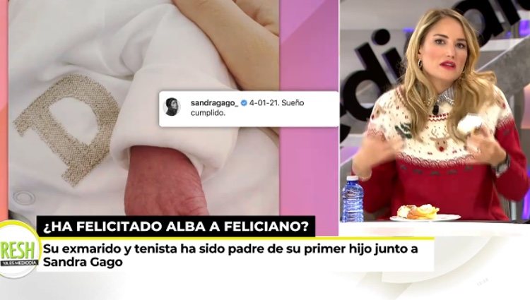 Alba Carrillo hablando del nacimiento del hijo de Feliciano López / Telecinco.es