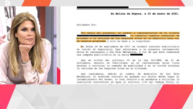 Makoke descubriendo el contenido del burofax / Telecinco.es