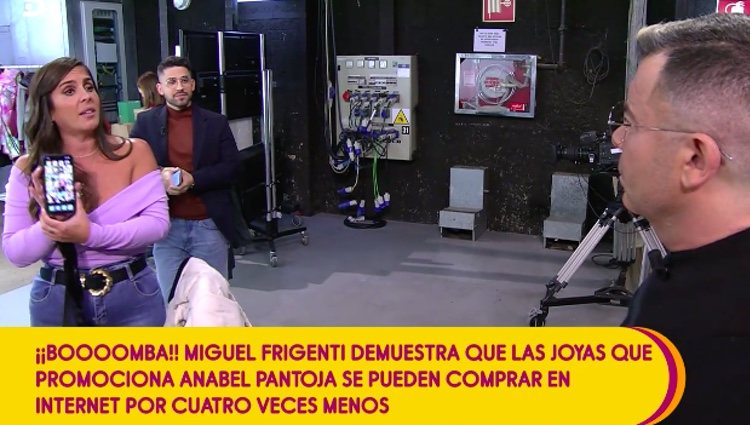 Anabel Pantoja muestra las pruebas de queFrigenti hizo lo mismo/Foto:telecinco.es