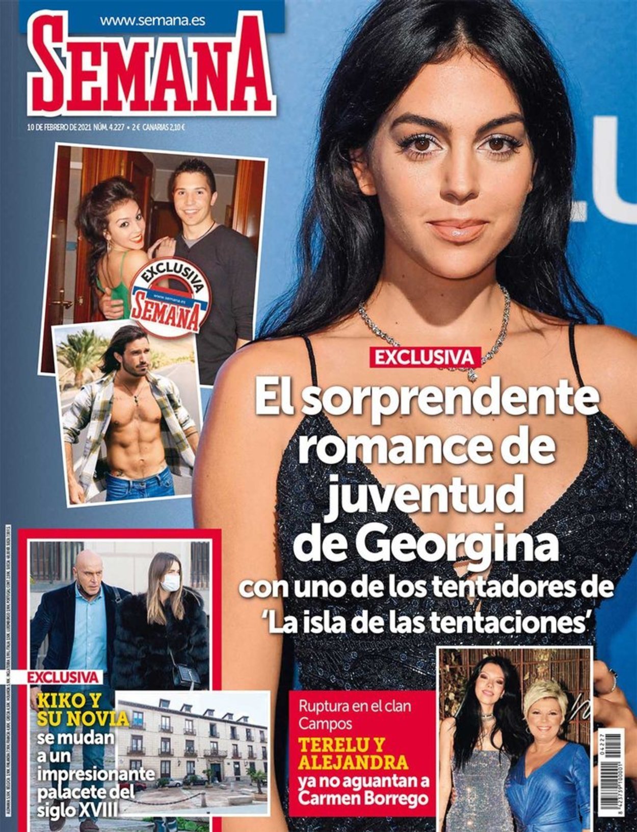 Javi y Georgina de adolescentes en la portada de la revista Semana