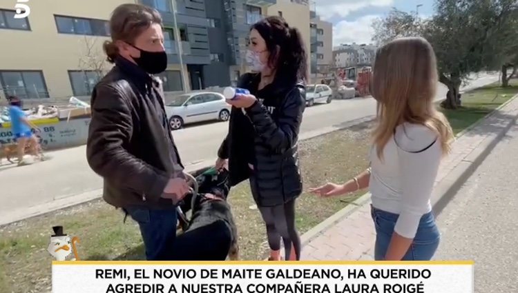 Maite Galdeano y su novio Remi muy alterado | Foto: telecinco.es