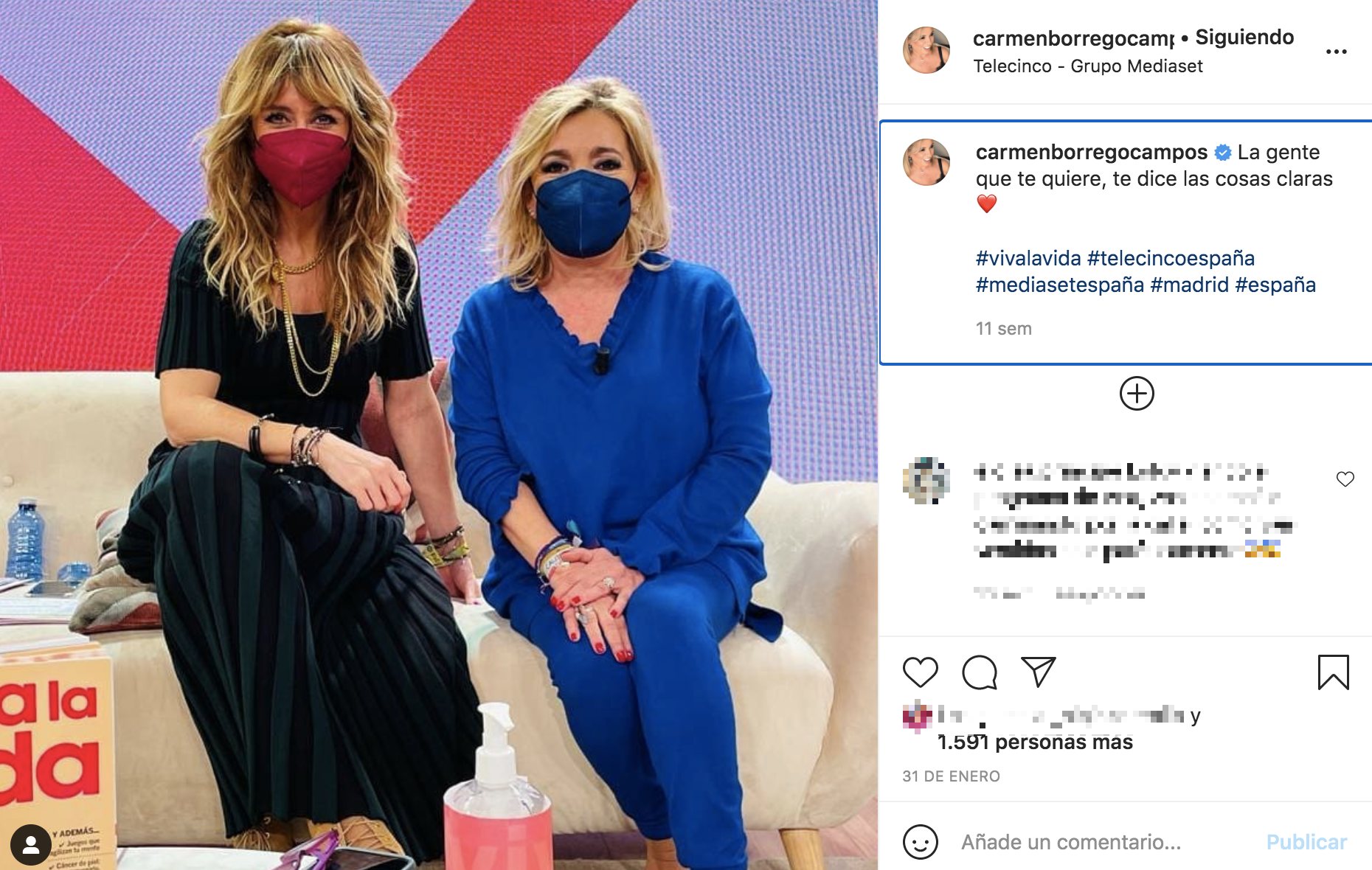 Emma García y Carmen Borrego, dos buenas compañeras de trabajo | Foto: Instagram