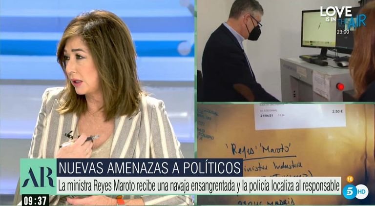 Ana Rosa Quintana cuenta en su programa que necesitó seguridad/ Foto: telecinco.es