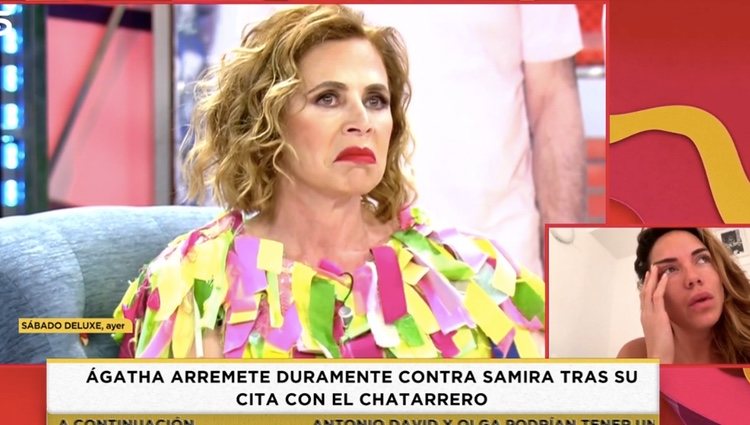 Samira escucha las palabras de Ágatha Ruiz de la Prada | Foto: telecinco.es