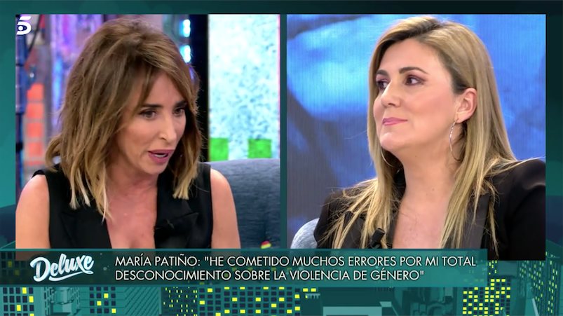 María Patiño pidiendo disculpas a Carlota Corredera/ Foto: telecinco.es