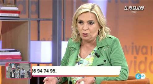 Carmen Borrego en 'Viva la vida'/ Foto: telecinco.es