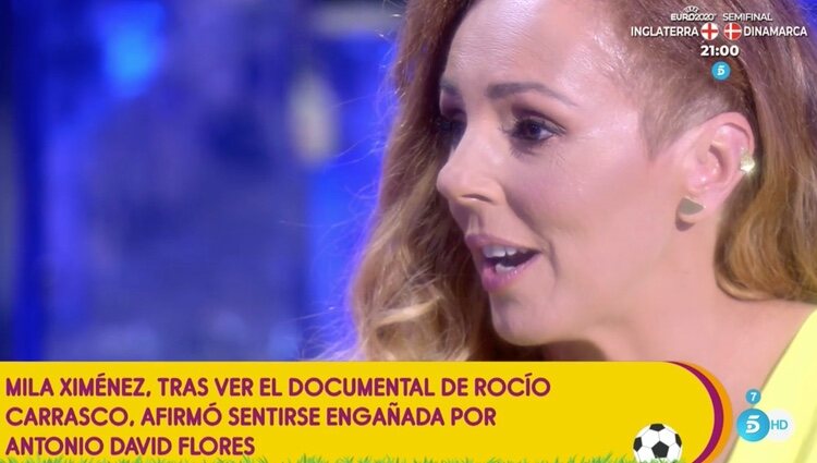 Rocío Carrasco escucha atentamente a Jorge Javier | Foto: telecinco.es