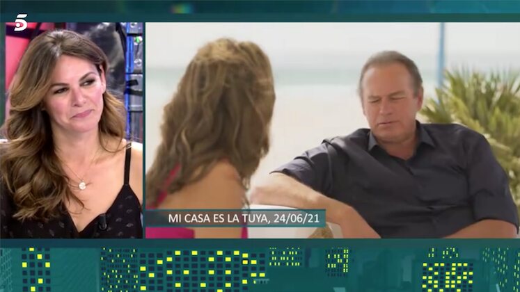 Fabiola Martínez viendo una entrevista de Bertín Osborne/ Foto: telecinco.es