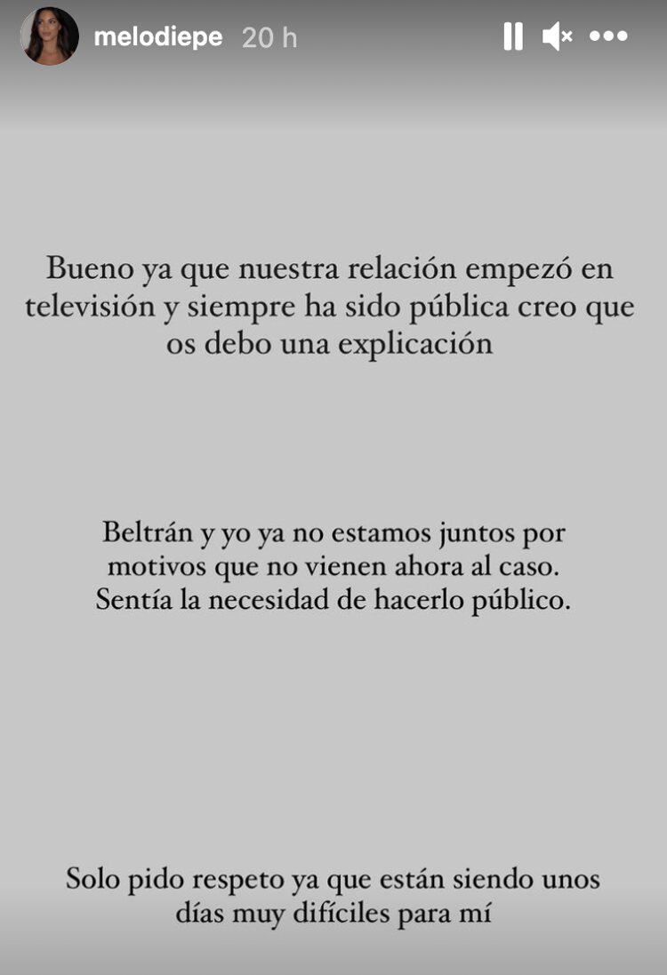 Melodie y Beltrán lo han dejado un año después de conocerse en 'La isla de las tentaciones' | Foto: Instagram