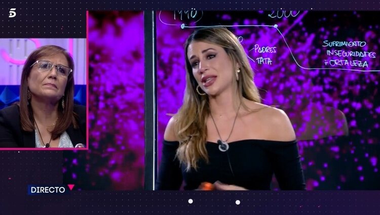 Cristina Porta emocionada hablando de su madre / Foto: Telecinco.es