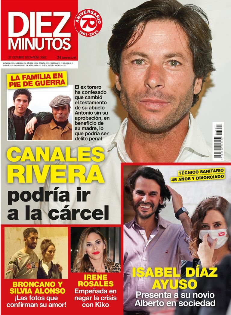 Isabel Díaz Ayuso con su novio Alberto en la portada de la revista Diez Minutos