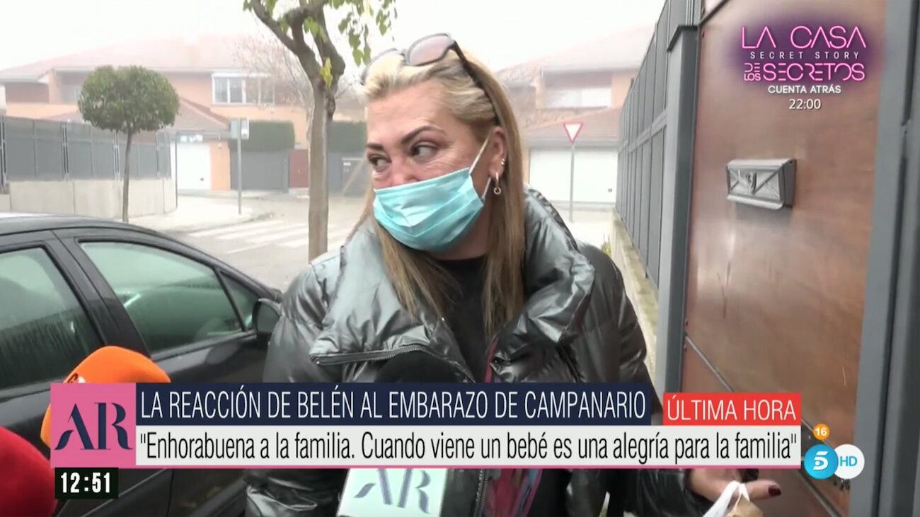 Belén Esteban hablando de la noticia del embarazo de María José Campanario