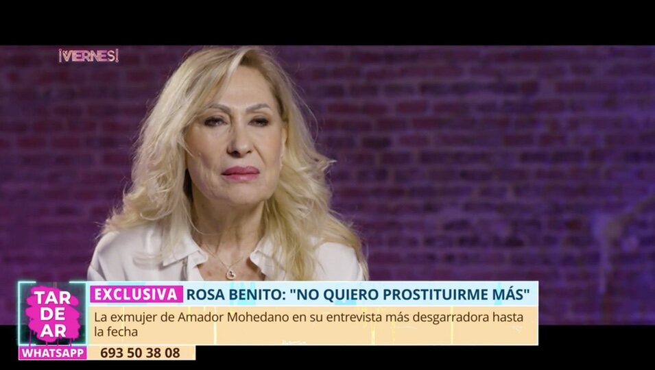 Avance de la entrevista de Rosa Benito en 'Tarde'/Photo: Telecinco.es 