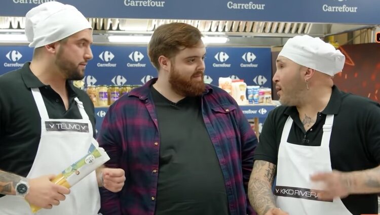 Ibai Llanos, Kiko Rivera y Telmo en 'Disaster Chefs' / Foto: YouTube