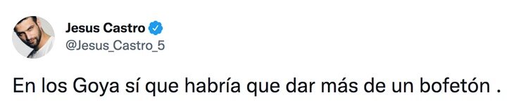 El tuit de Jesús Castro tras la bofetada de Will Smith a Chris Rock