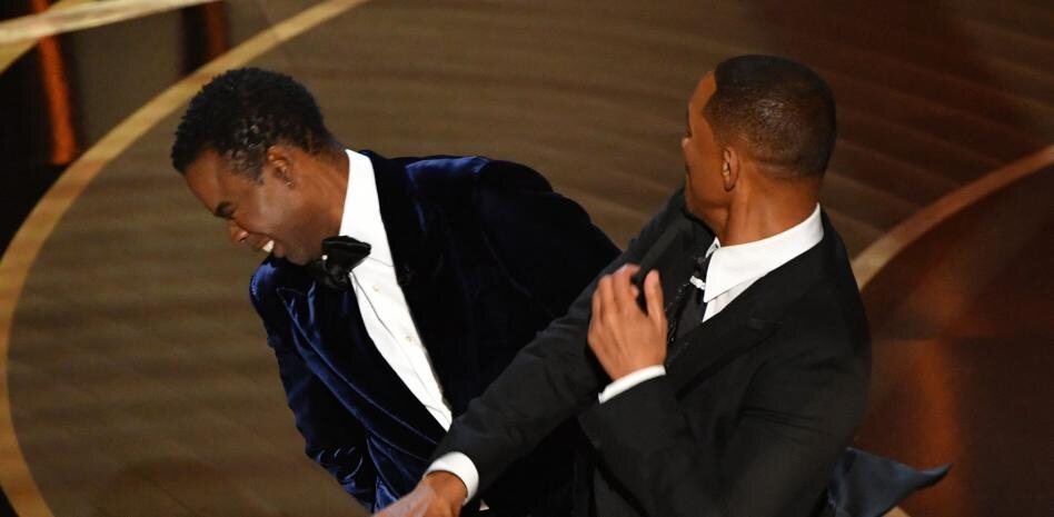 Will Smith después de dar un puñetazo a Chris Rock