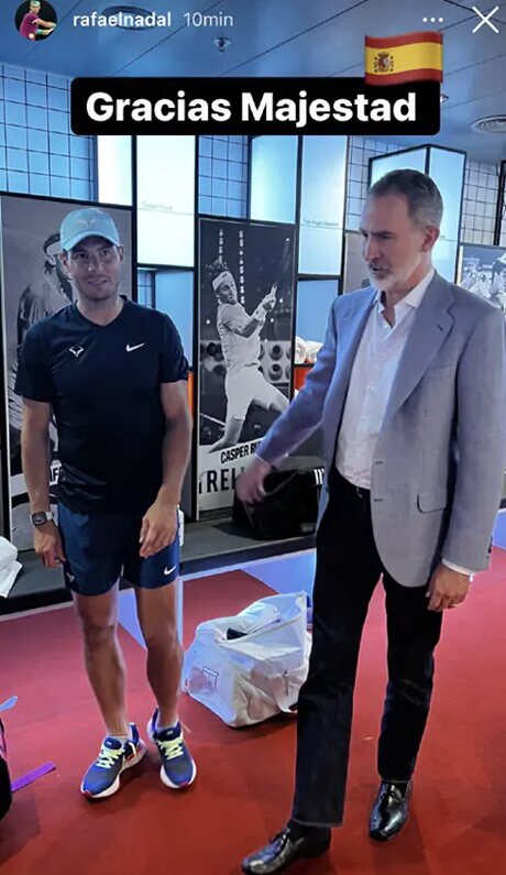 El Rey Felipe saludando a Rafa Nadal/ Foto: Instagram