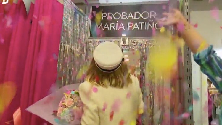 María Patiño inaugurando su probador | Foto: telecinco.es