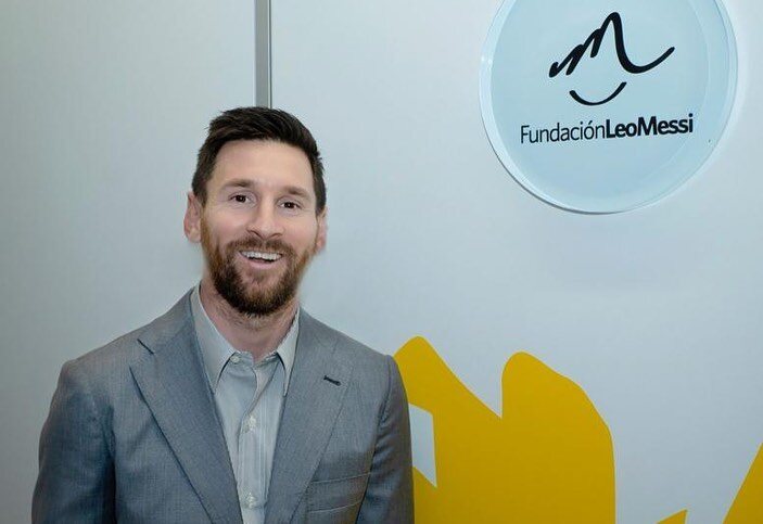 Leo Messi en el Hospital oncológico infantil de Barcelona/ Foto: Instagram