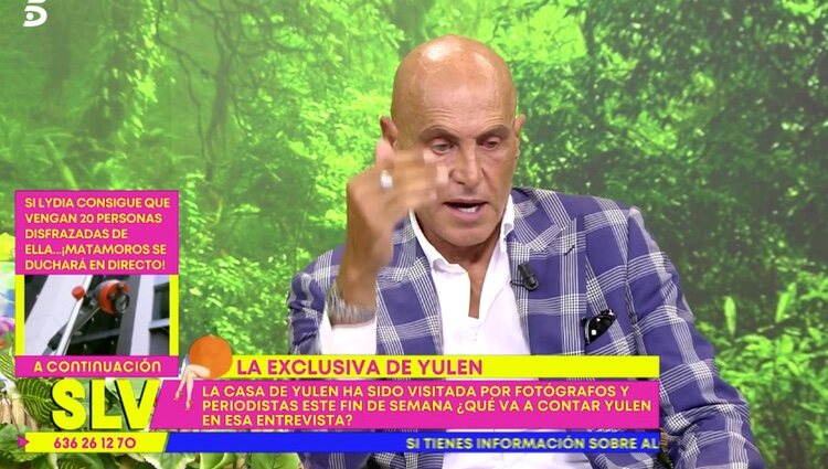 Kiko Matamoros dando detalles sobre la exclusiva de Yulen | Foto: Telecinco