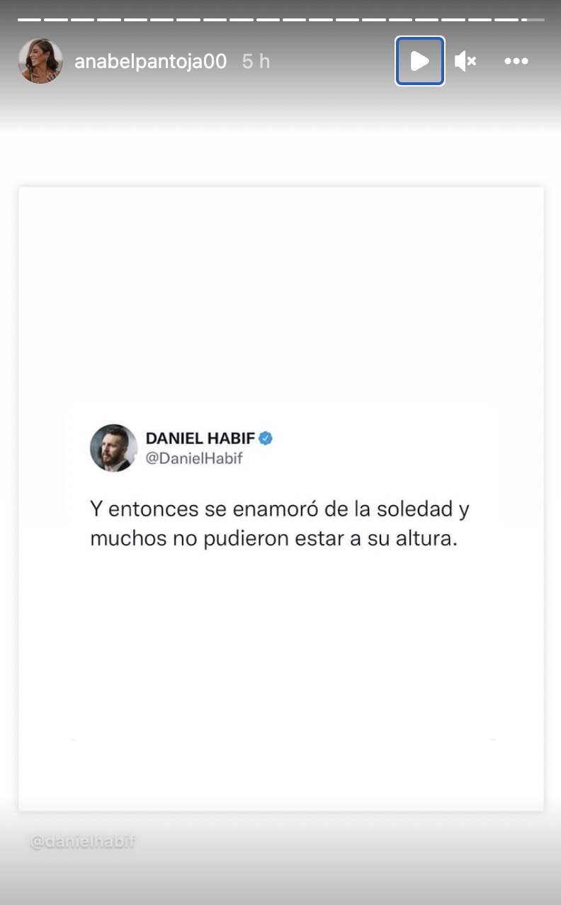 El sospechoso mensaje de Anabel Pantoja/ Foto: Instagram