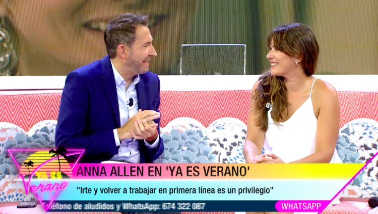 Anna Allen durante la entrevista en 'Ya es verano'