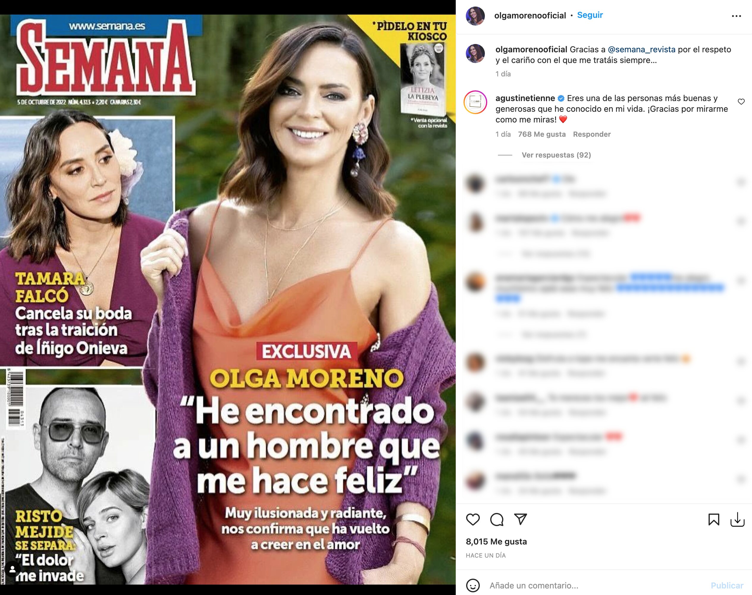 Agustín Etienne da un paso al frente como novio de Olga Moreno | Foto: Instagram