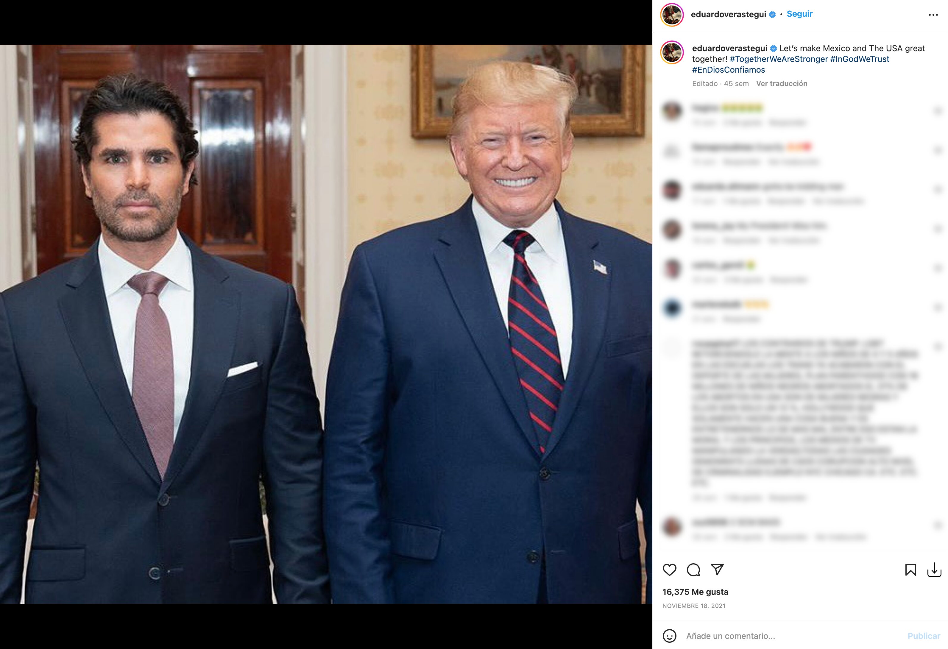 Eduardo Verastegui comulga con los ideales de Tamara Falcó | Foto: Instagram