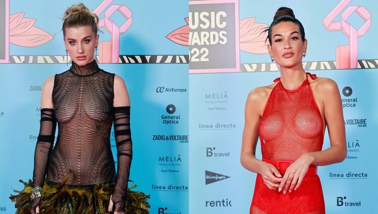 Samantha Gilabert y Estela Grande con transparencias en Los 40 Music Awards 2022